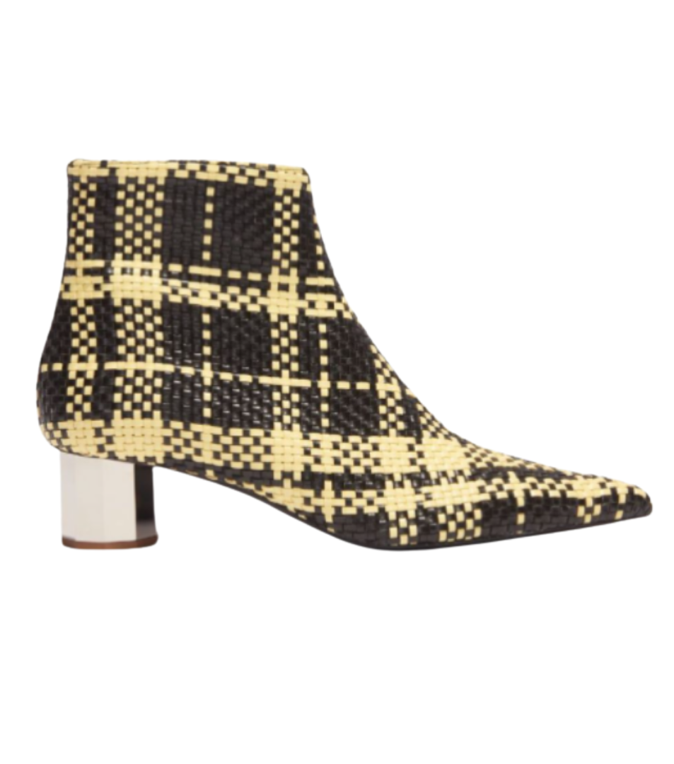 Proenza Schouler Woven Plaid Facet Heel Ankle Boots Proenza