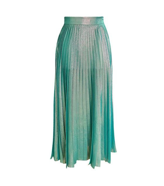 Green metallic pleated skirt Gucci Rent clothes Australia Sell Buy Preloved Fashion Mills York